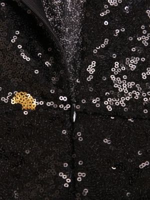 Черна права рокля с паети