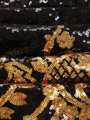 Черна права рокля с паети