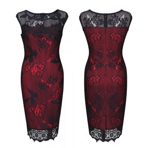 Елегантна рокля с черна дантела