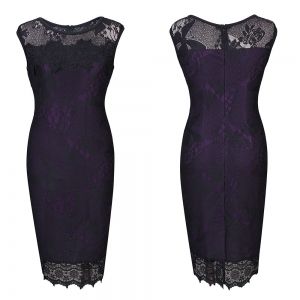 Елегантна рокля с черна дантела