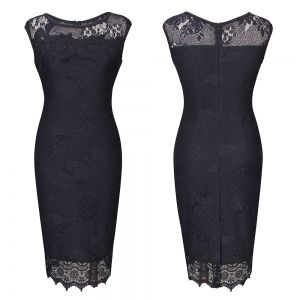 Елегантна рокля с черна дантела