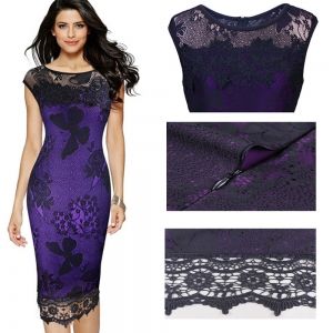 Елегантна рокля с черна дантела