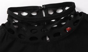 Еластична права рокля с дълъг ръкав