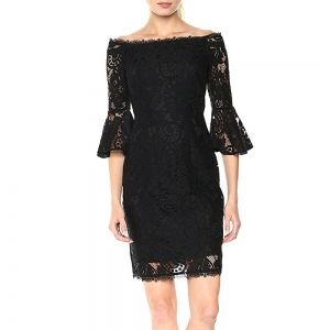 Черна елегантна дантелена рокля
