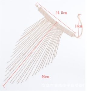 Луксозен чокър с висящи ресни от блестящи камъни