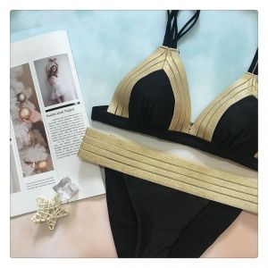 Изчистен бански с златисто