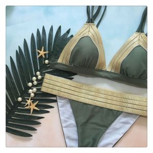 Изчистен бански с златисто