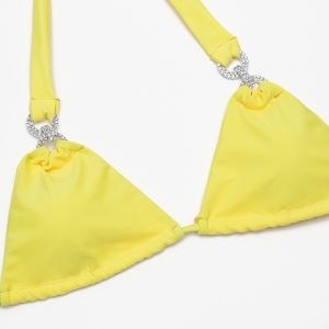 Моден бански с големи токи с камъни в ПЕТ ЦВЯТА