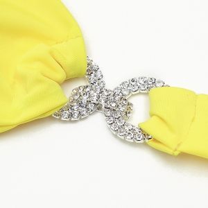 Моден бански с големи токи с камъни в ПЕТ ЦВЯТА