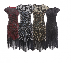 Парти рокля с пайети и ресни