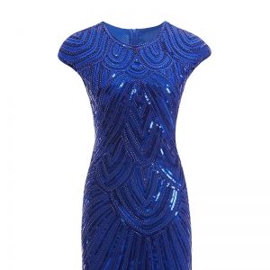 Парти рокля с пайети и ресни