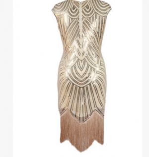 Парти рокля с пайети и ресни