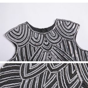 Парти рокля с пайети и ресни