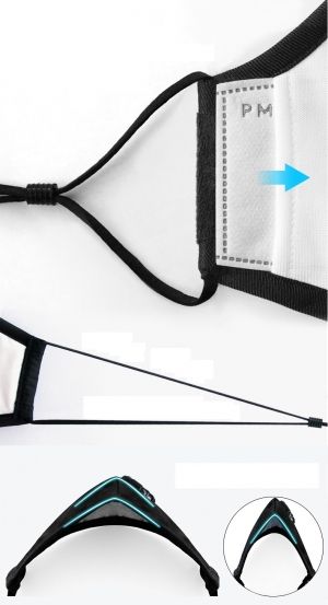 Предпазна маска за лице с клапа и филтър с активен въглен PM 2,5