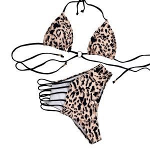 Секси бански с висока талия с тънки ленти