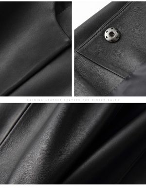 Елегантно дамско кожено яке естествена агнешка кожа с колан