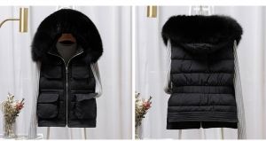 Дамски грейки с гъши пух и естествен косъм на качулката