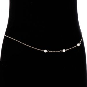 Тънка верижка украшение за талия с перли