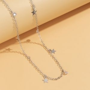 Тънка верижка украшение за талия със звезди и камъчета