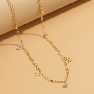 Тънка верижка украшение за талия със звезди и камъчета