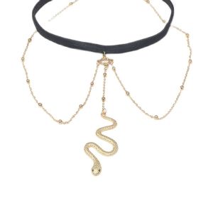 Украшение за бедро и крак с тънки верижки и змия