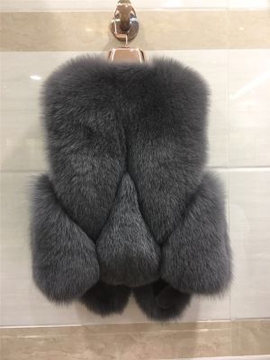 Къс елек естествен косъм сребърна лисица 6 ЦВЯТА