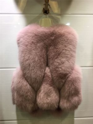 Къс елек естествен косъм сребърна лисица 6 ЦВЯТА