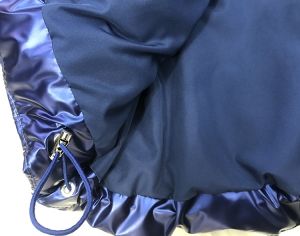 Дамско зимно яке лъскаво с релефно лого и сваляща се яка лисица, НАЛИЧНО S, M размер