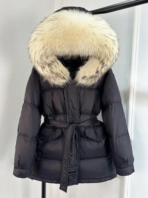  Зимно шуплеково яке с яка и пух-лисица, с връзки и качулка 