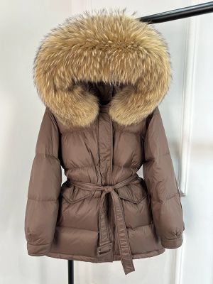  Зимно шуплеково яке с яка и пух-лисица, с връзки и качулка 