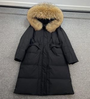 Голямо естествено палто  с качулка от миеща мечка , дълго, пухено, НАЛИЧНО в размер М