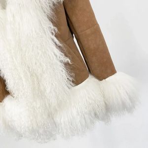 Зимно палто с монголска овча кожа