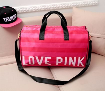 Розова плажна чанта тип сак