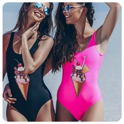 Цял бански, със сладолед